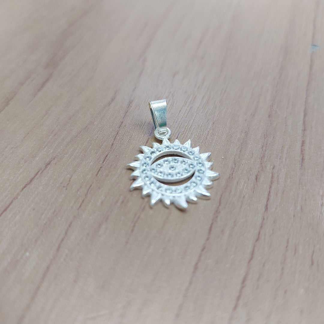 DIJE OJO MAGICO CON CIRCONIAS PLATA .925 2 GR (NUEVO)