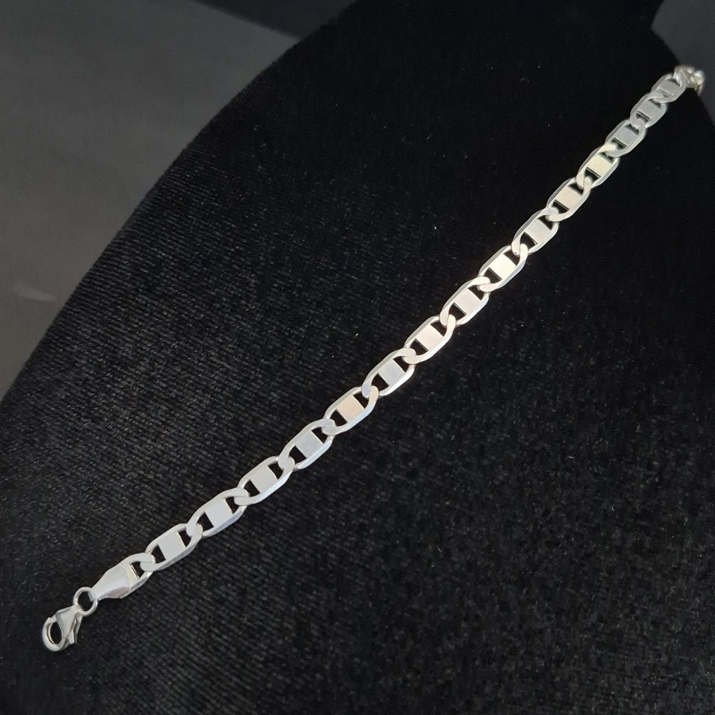 PULSERA TEJIDO ESPEJO PLATA .925 21 CM 7.3 GR (NUEVO)