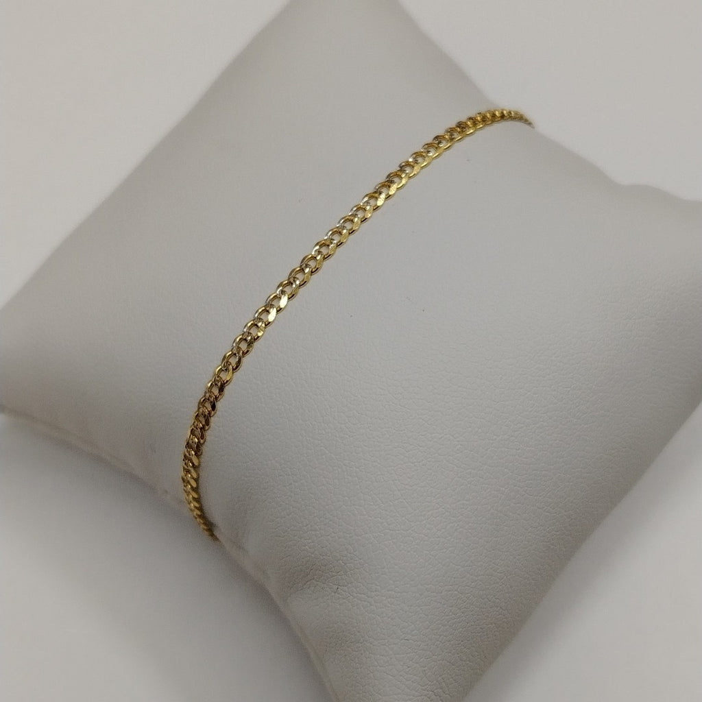 PULSERAS BARBADA DIAMANTADA ORO 14K 18 CM 2.4 GR (NUEVO)