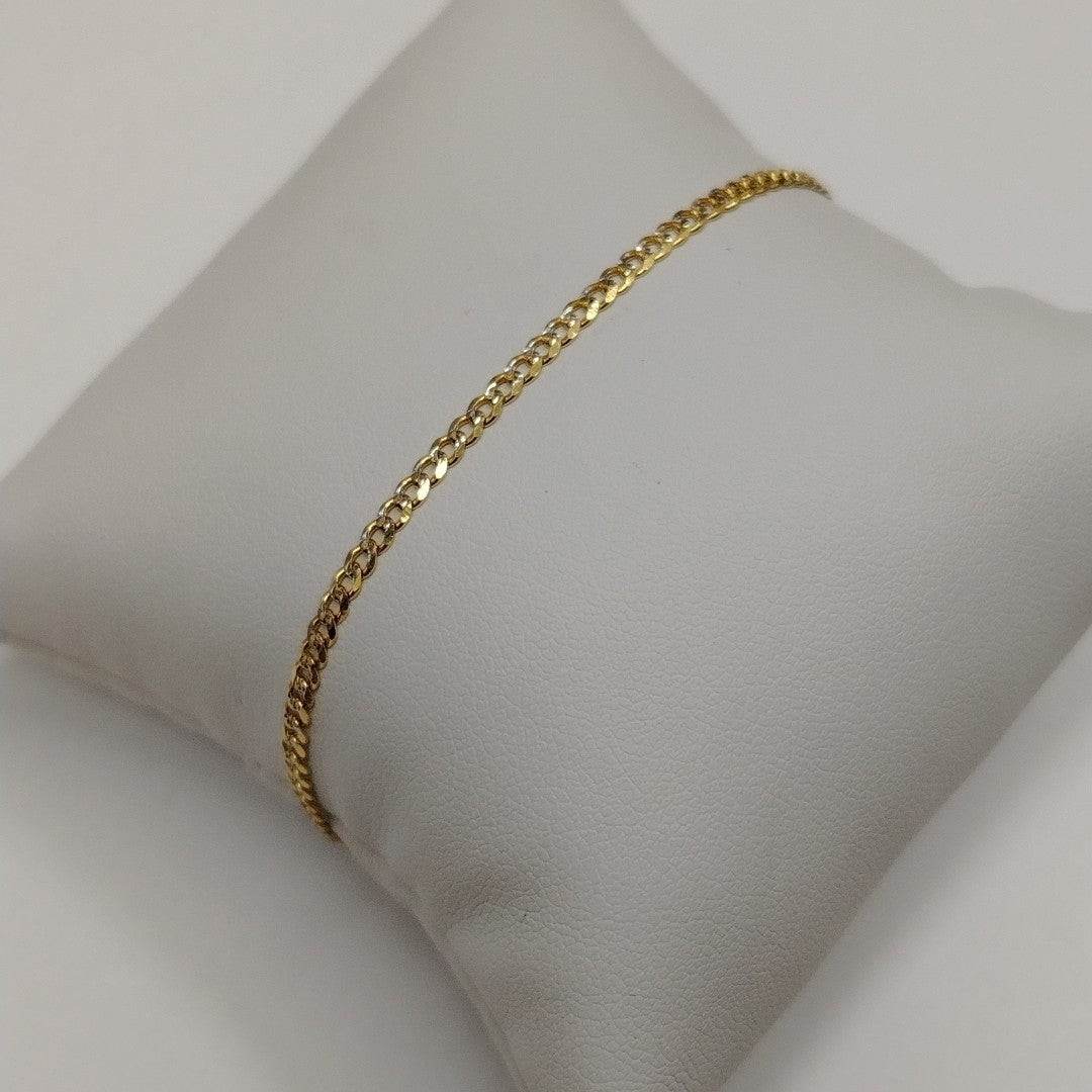 PULSERAS BARBADA DIAMANTADA ORO 14K 18 CM 2.4 GR (NUEVO)