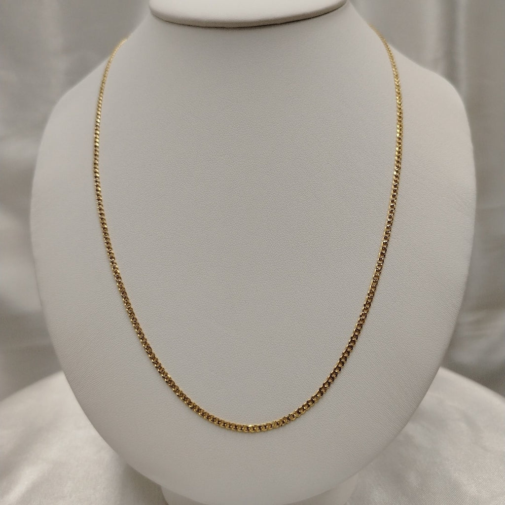 CADENAS BARBADA DIAMANTADA ORO 14K 55 CM 5.8 GR (NUEVO)