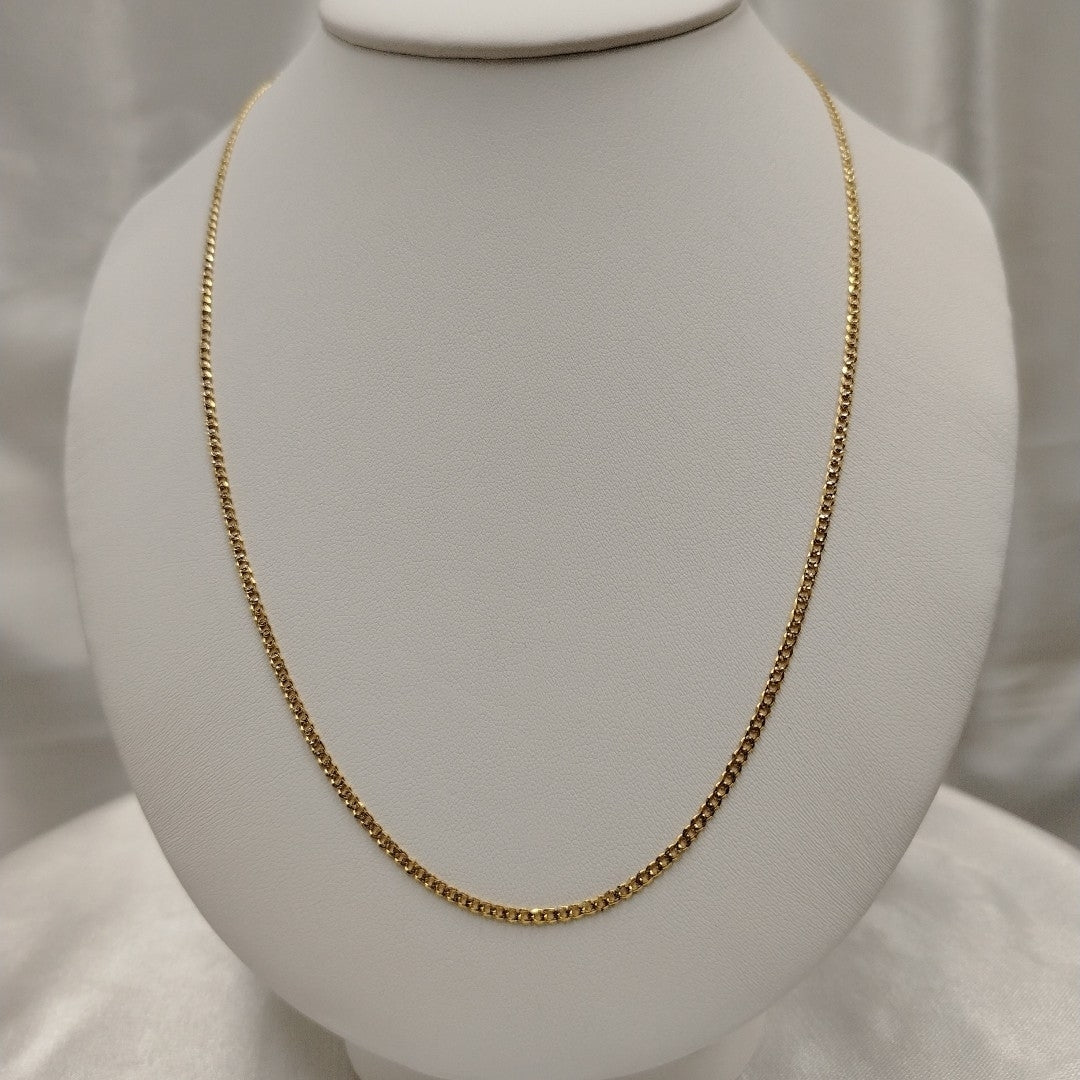 CADENAS BARBADA DIAMANTADA ORO 14K 55 CM 5.8 GR (NUEVO)