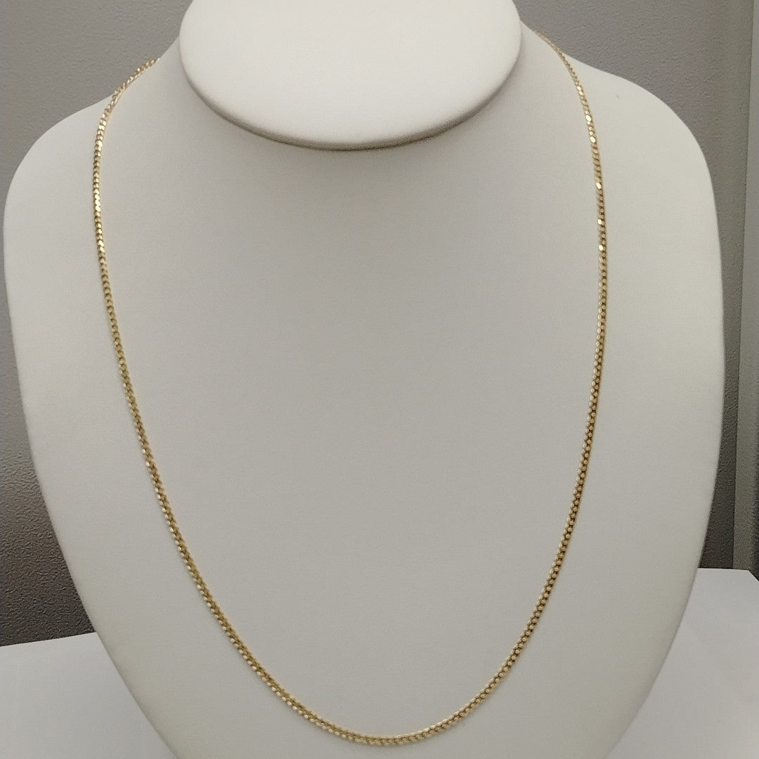 CADENAS TEJIDO BARBADA ORO 10K 55 CM 3.8 GR (NUEVO)