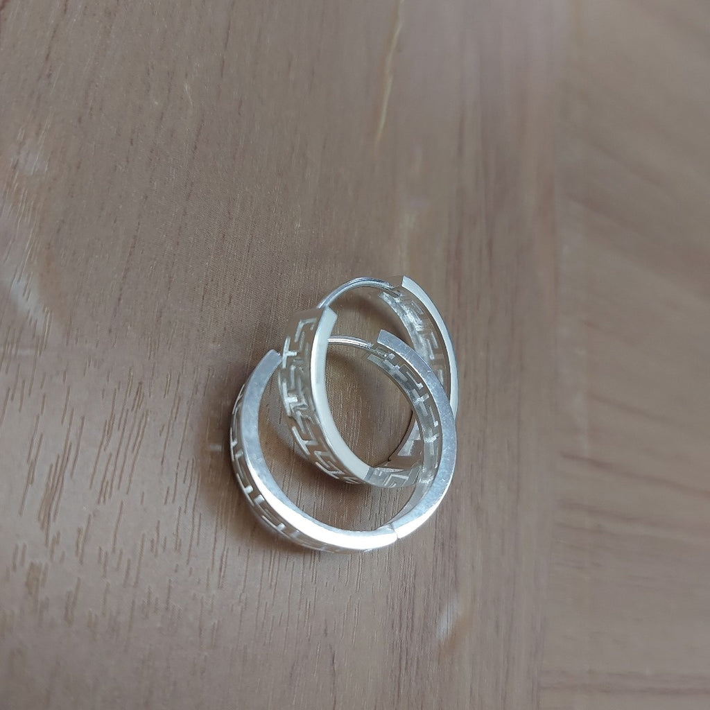 ARETES ARRACADAS GRECAS PLATA .925 4.23 GR (NUEVO)