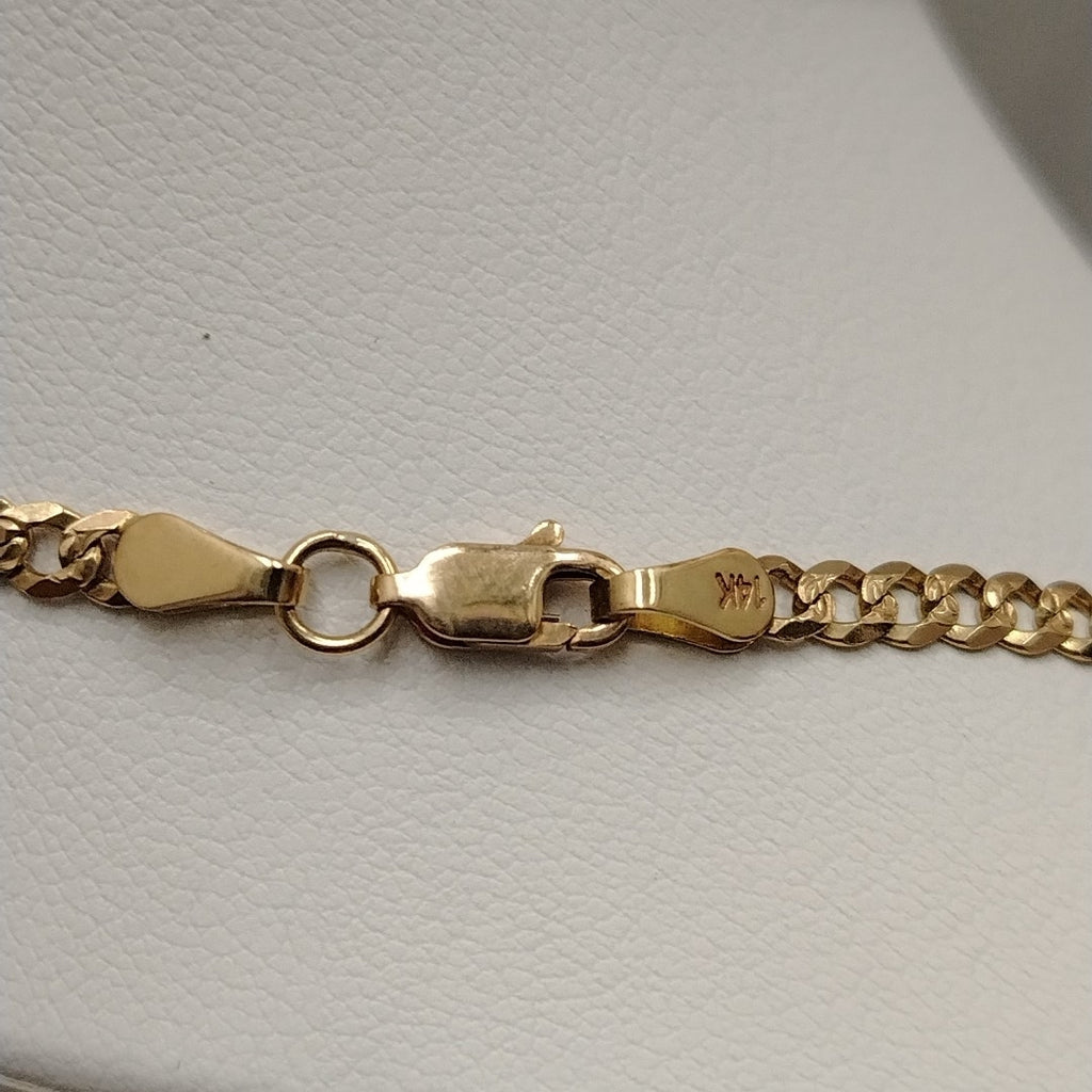 CADENA BARBADA DIAMANTADA 11.91GR 60 CM 14K (NUEVO)
