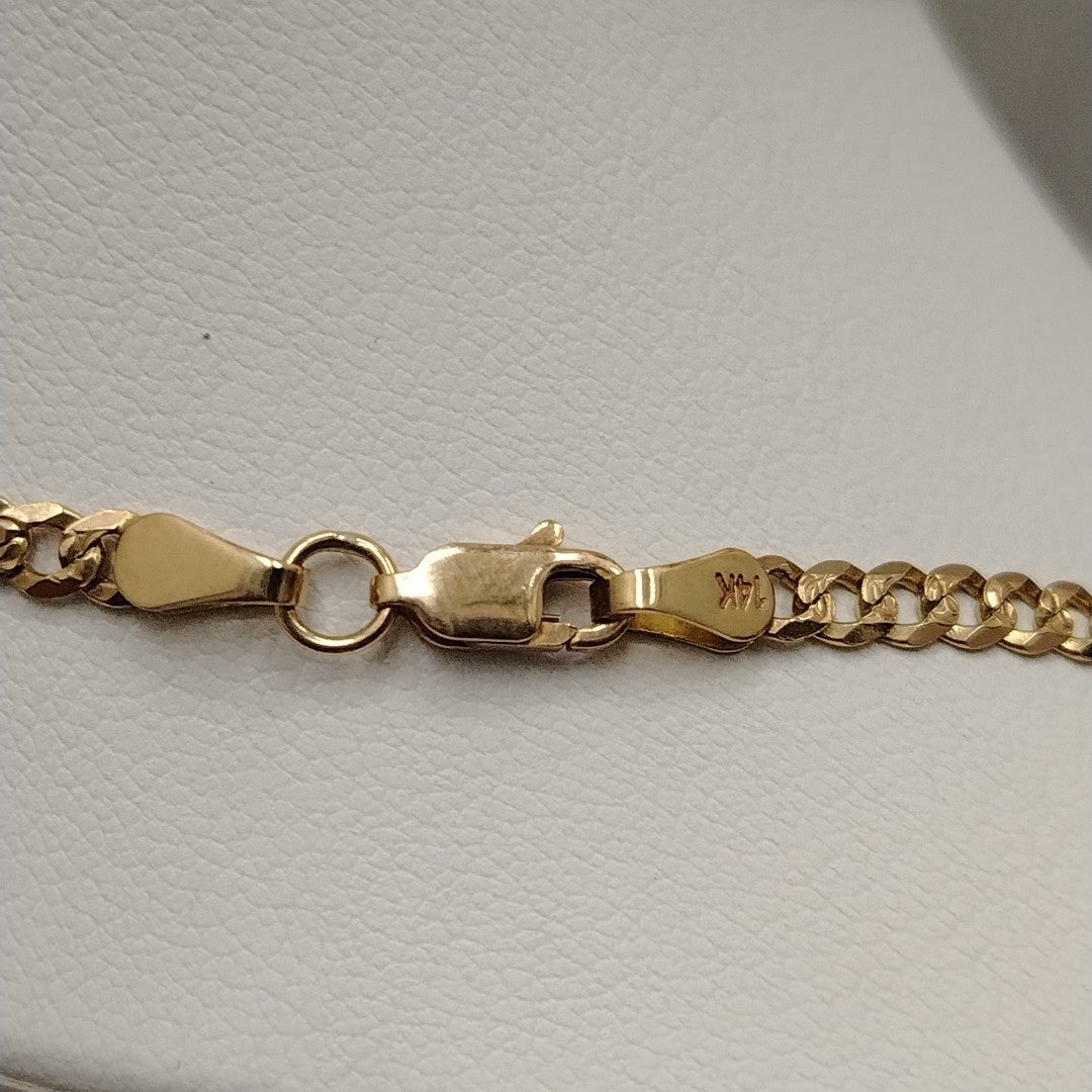 CADENA BARBADA DIAMANTADA 11.91GR 60 CM 14K (NUEVO)