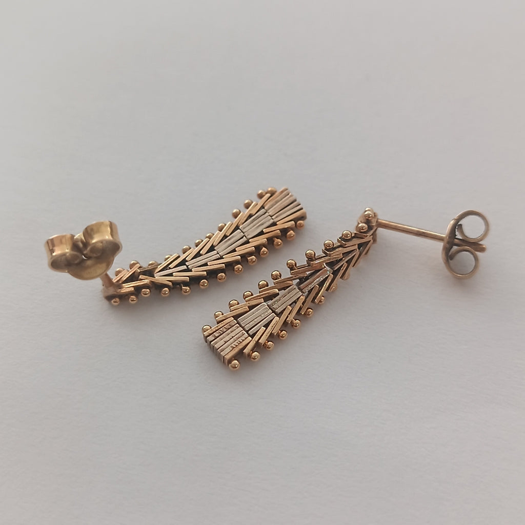 ARETES PAR ORO,RODIADO 14 K 2,30 GRMS (SEMINUEVO)