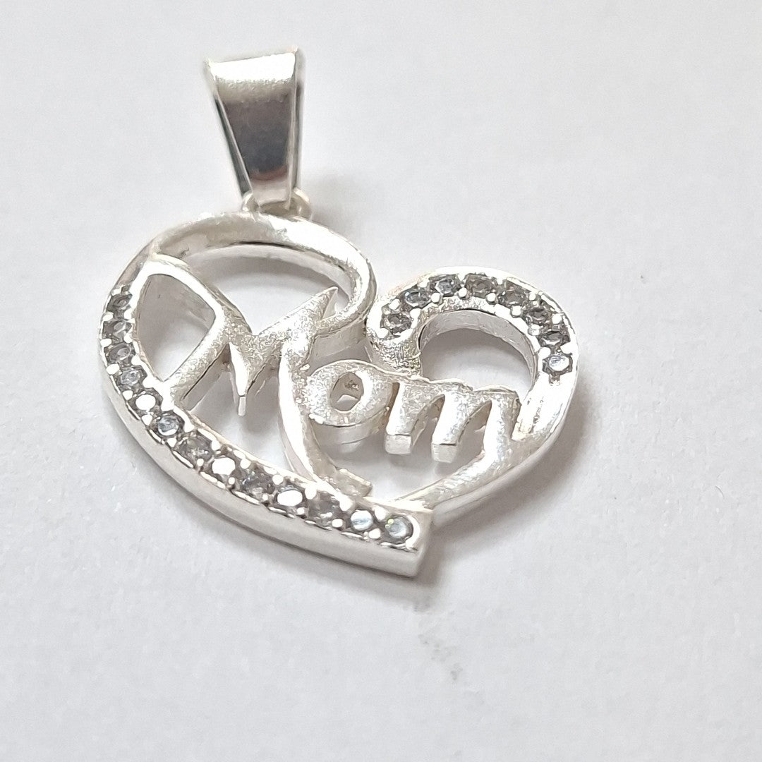 DIJE CORAZON C/CIRCONIAS PLATA .925 3.1 GR (NUEVO)