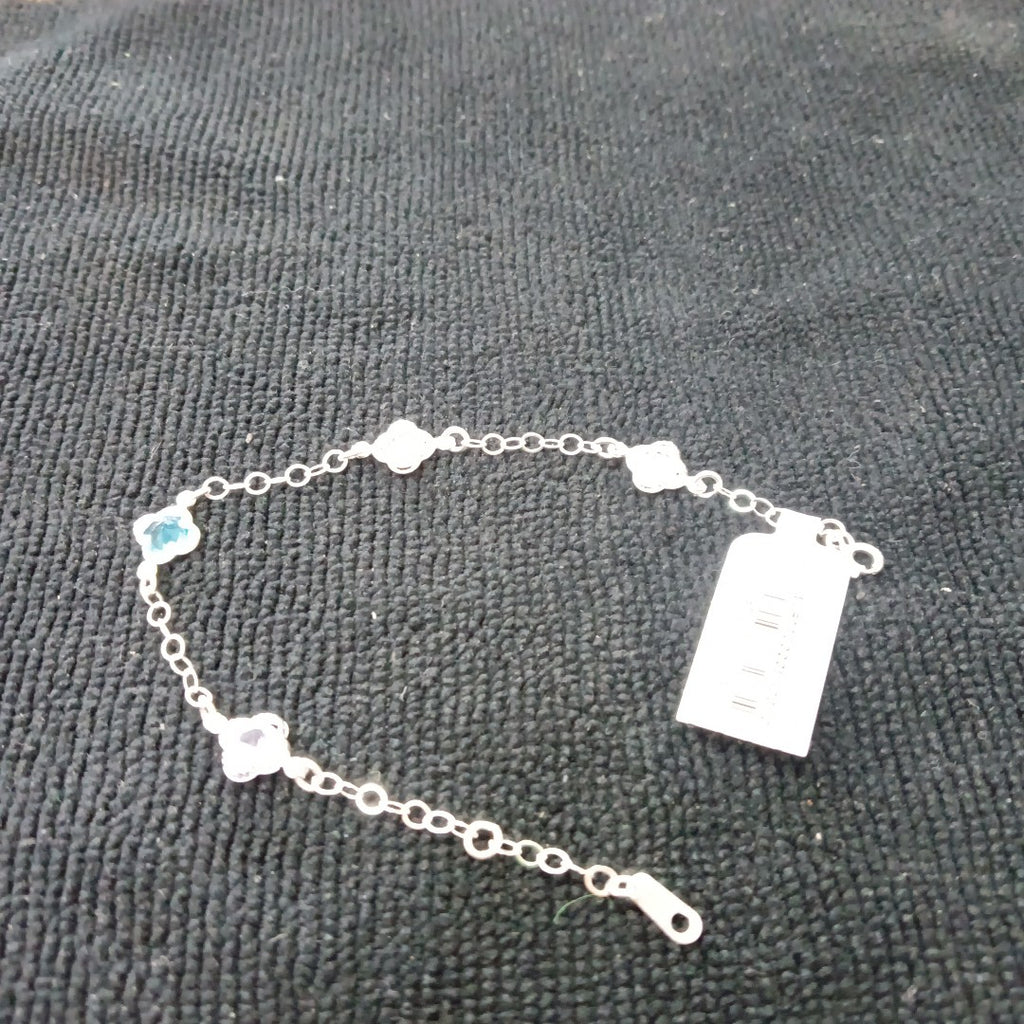 PULSERA ESPECIAL CON PIEDRAS DE COLOR PLATA .925 18 CM 3.32 GR (NUEVO)