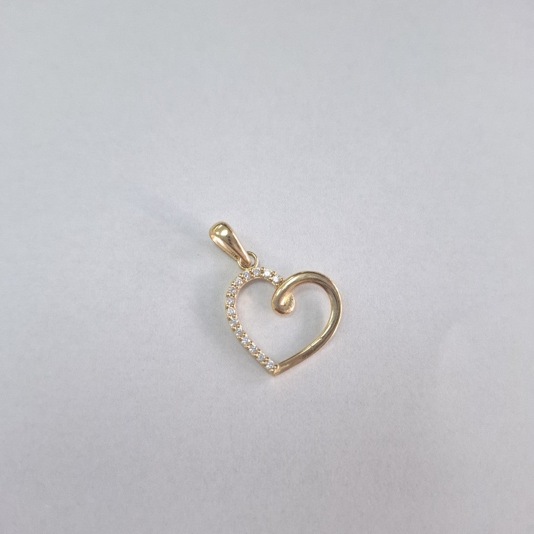 DIJES CORAZON C/CIRCONIA ORO 10K 1.3 GR (NUEVO)