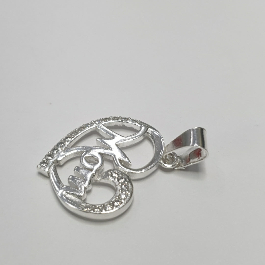 DIJE CORAZON C/CIRCONIAS PLATA .925 3.1 GR (NUEVO)