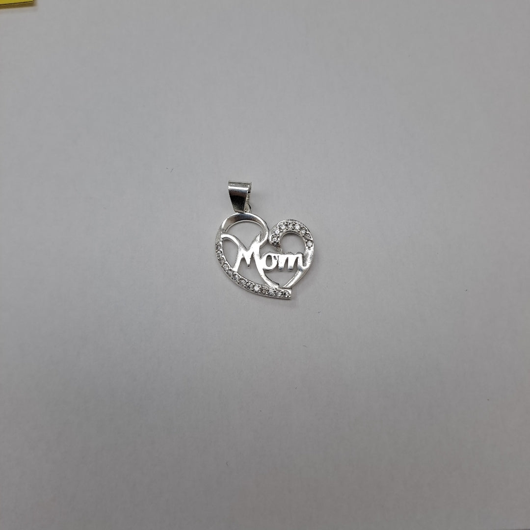 DIJE CORAZON C/CIRCONIAS PLATA .925 3.1 GR (NUEVO)