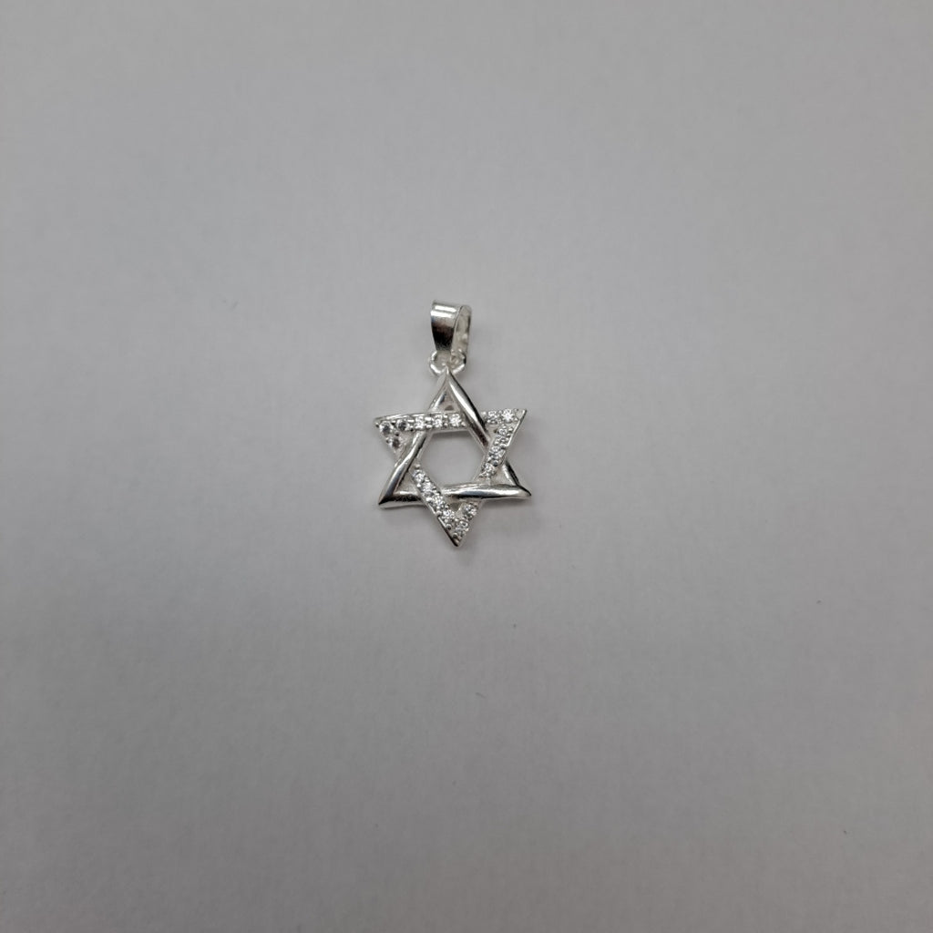 DIJE ESTRELLA DE DAVID C/CIRCONIAS PLATA .925 2.6 GR (NUEVO)