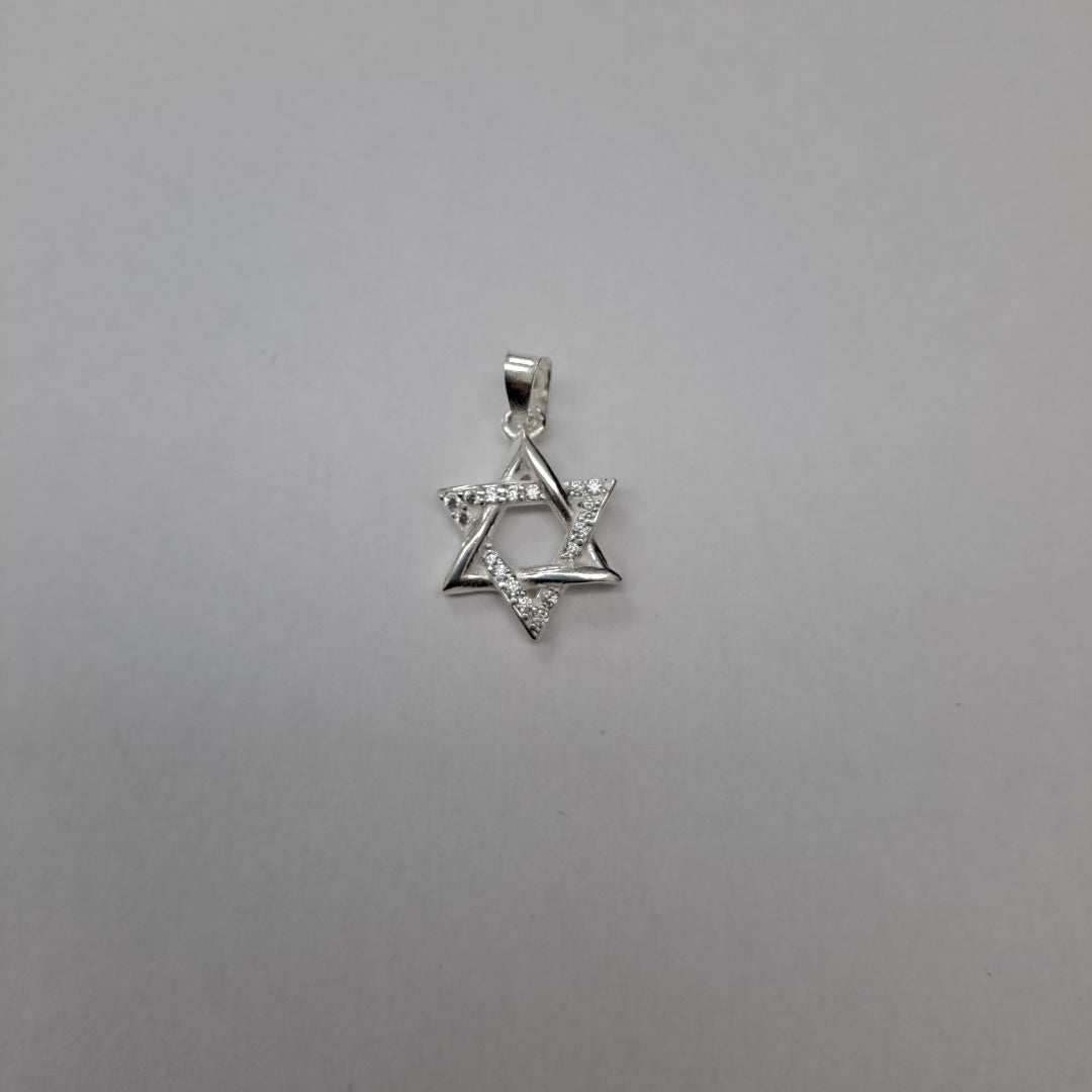 DIJE ESTRELLA DE DAVID C/CIRCONIAS PLATA .925 2.6 GR (NUEVO)