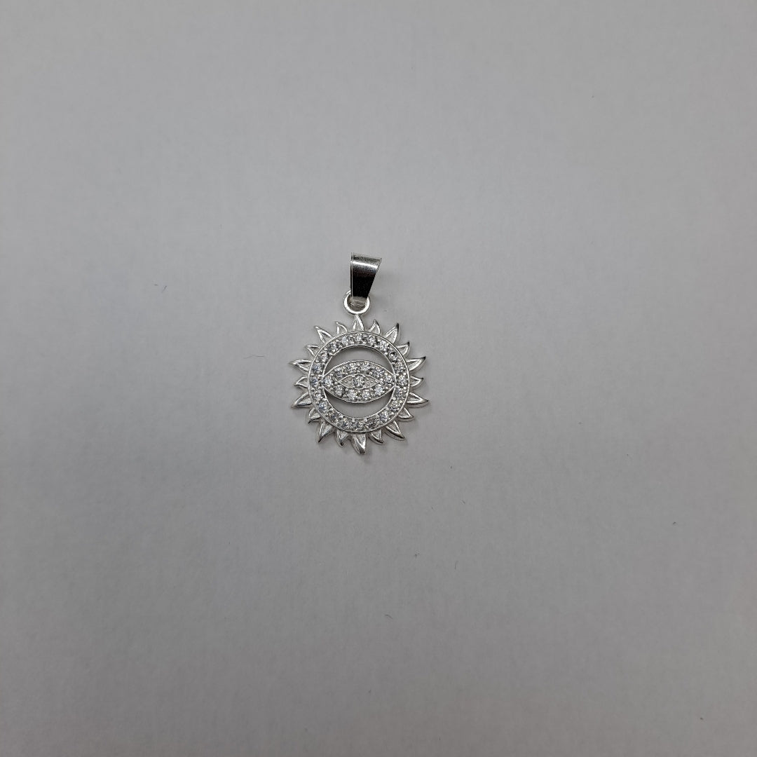 DIJE OJO MAGICO CON CIRCONIAS PLATA .925 2 GR (NUEVO)