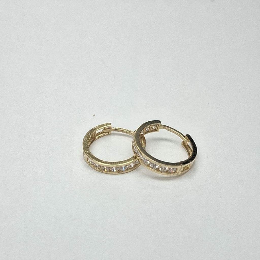 ARETES ARRACADAS C/CIRCONIAS ORO 10K 1.8 GR (NUEVO)