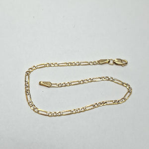 PULSERAS TEJIDO 3X1 DIAMANTADO ORO 10K 18 CM 1.7 GR (NUEVO)