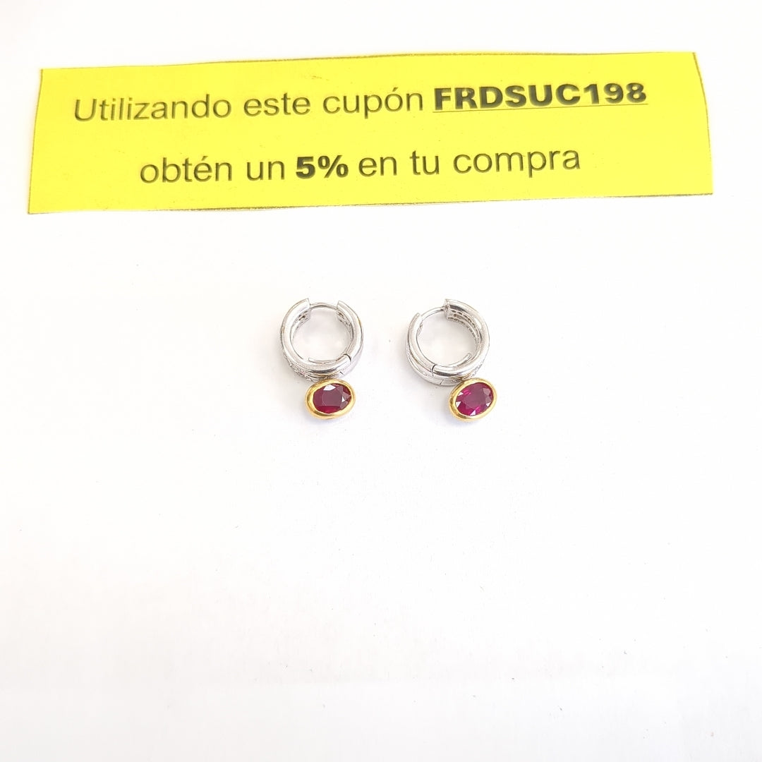 ARRACADAS PAR ORO COMBINADO 18 K 10.7 GRMS (SEMINUEVO)