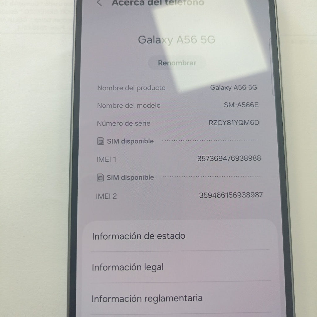 CELULAR SAMSUNG GALAXY A56 SM-A566E (2025) 256 GB 8 GB RAM (SEMINUEVO)