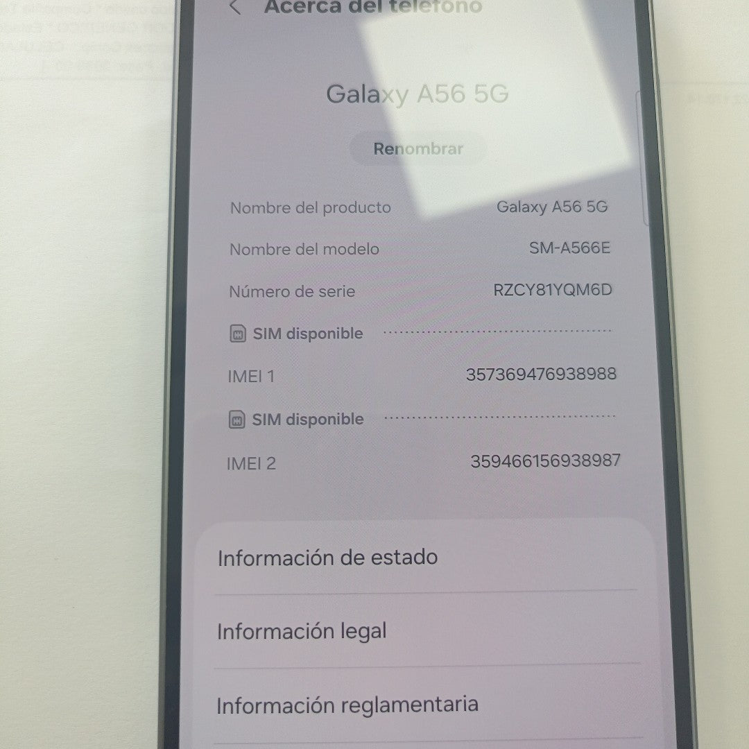 CELULAR SAMSUNG GALAXY A56 SM-A566E (2025) 256 GB 8 GB RAM (SEMINUEVO)
