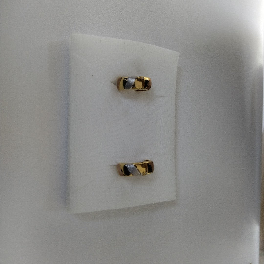ARRACADAS PAR ORO, ORO COMBINADO 14 K 3.3 GRMS (SEMINUEVO)