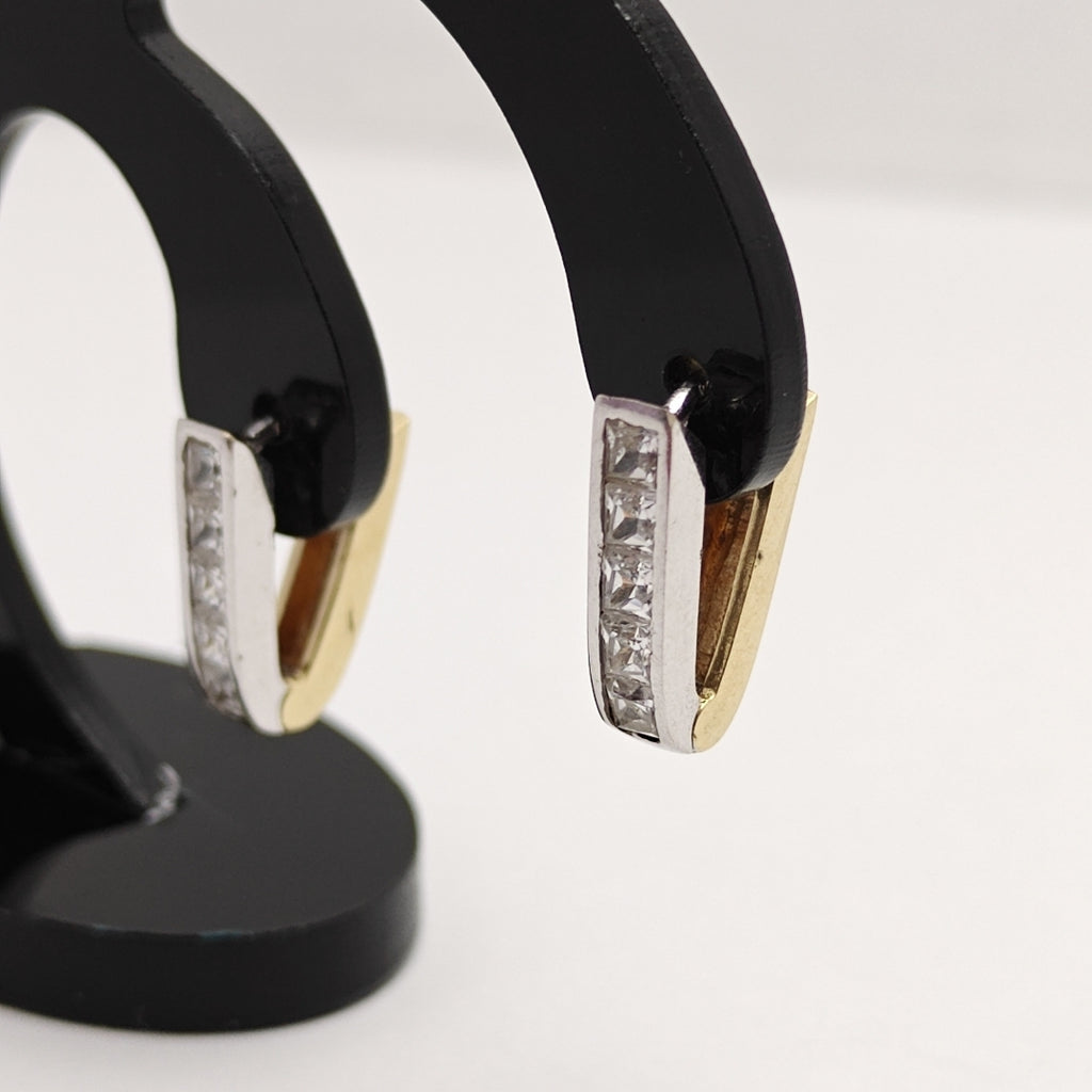 ARRACADAS PAR ORO COMBINADO 14 K 3,10 GRMS (SEMINUEVO)