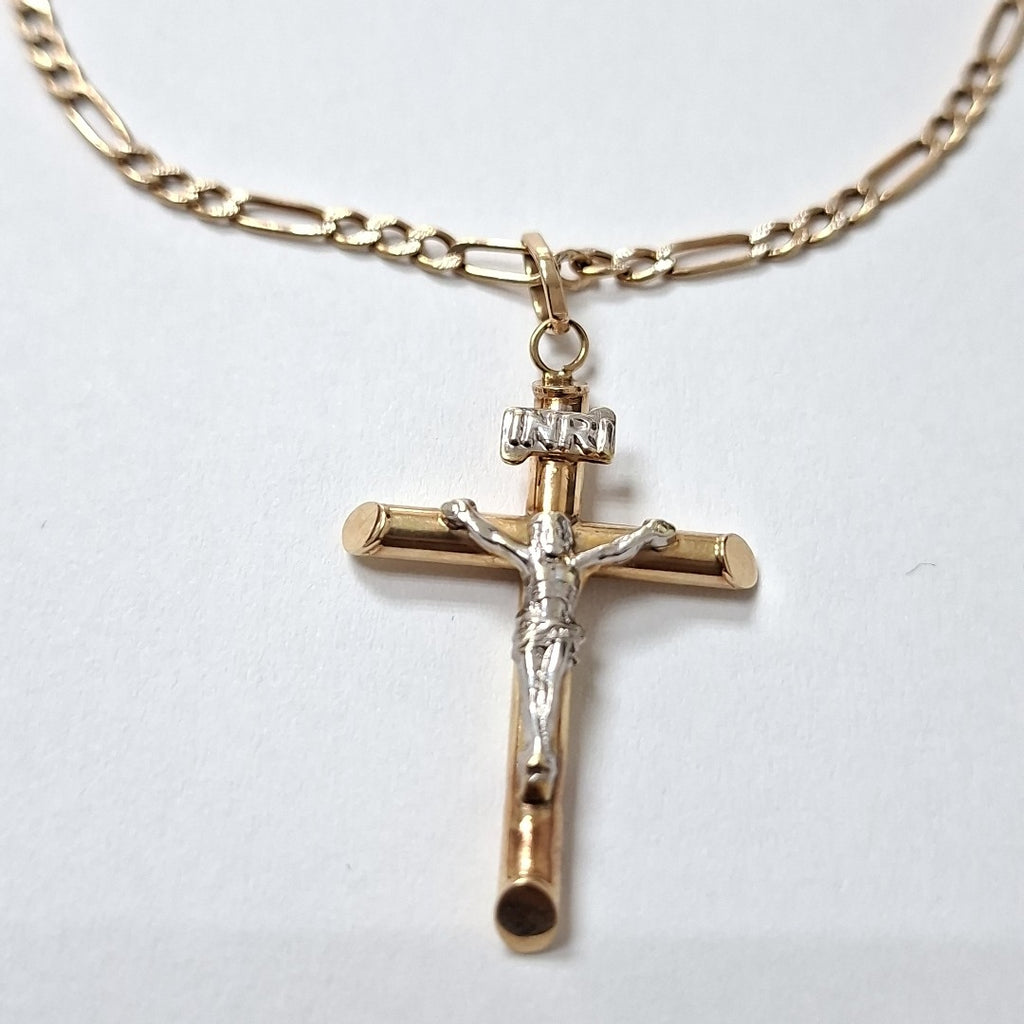 CADENA, CRUCIFIJO ORO 10 K 3.8 GRMS (SEMINUEVO)