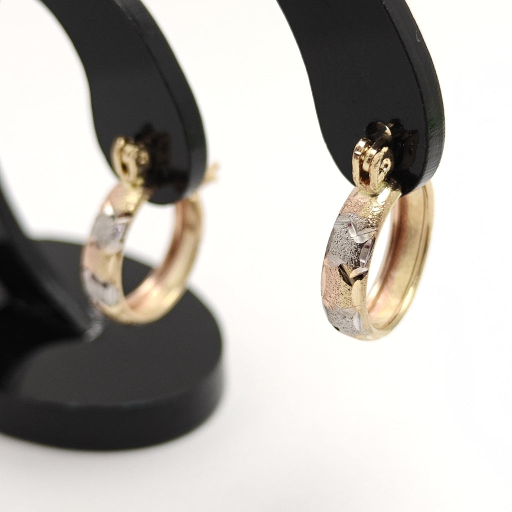 ARRACADAS PAR ORO, ORO COMBINADO 14 K 1.3 GRMS (SEMINUEVO)