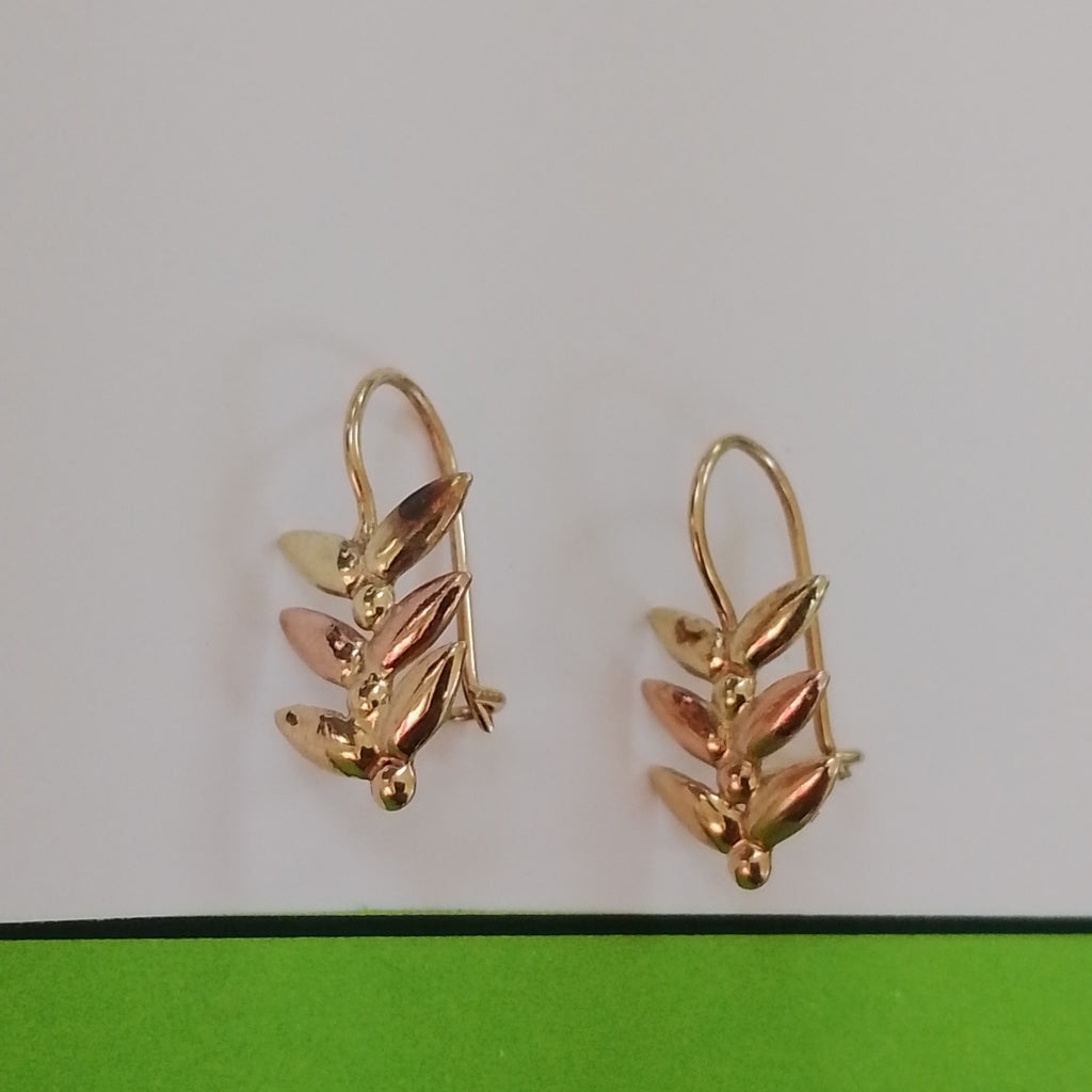 ARETES PAR ORO COMBINADO 10 K 0,90 GRMS (SEMINUEVO)