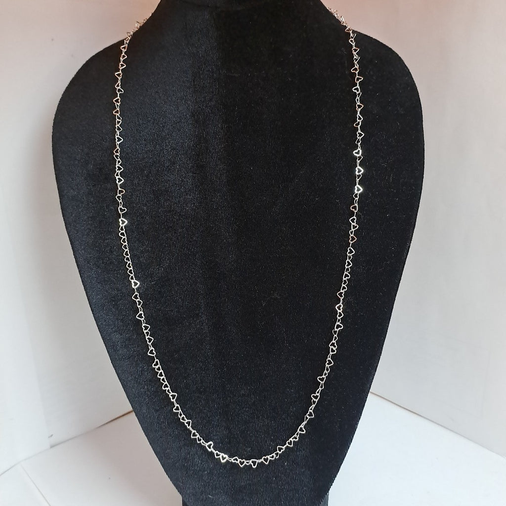 CADENA CORAZONES PLATA .925 60 CM 3.02 GR (NUEVO)