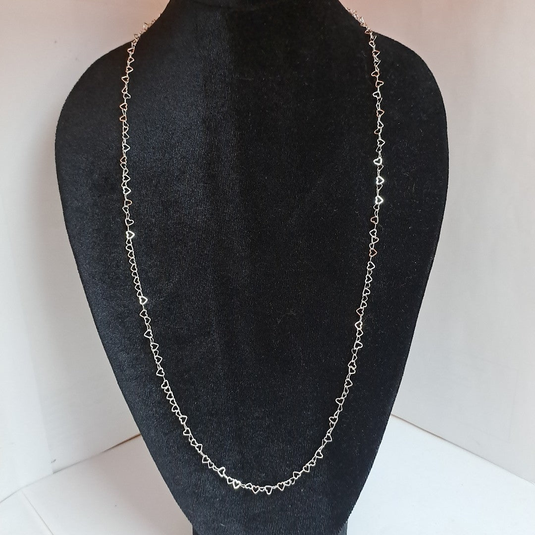 CADENA CORAZONES PLATA .925 60 CM 3.02 GR (NUEVO)