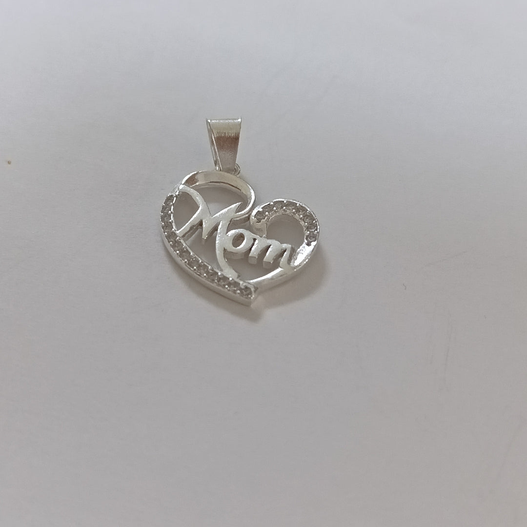 DIJE CORAZON C/CIRCONIAS PLATA .925 3.1 GR (NUEVO)
