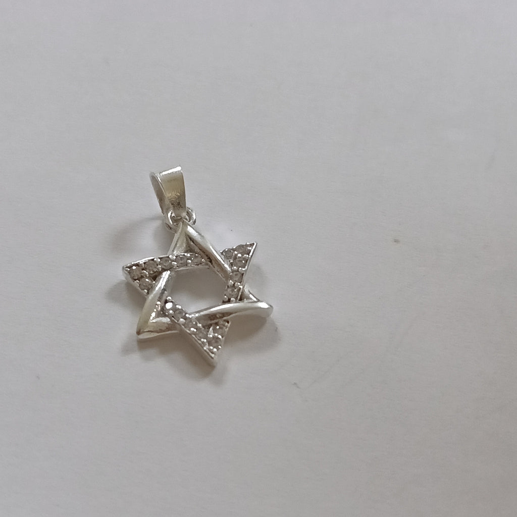 DIJE ESTRELLA DE DAVID C/CIRCONIAS PLATA .925 2.6 GR (NUEVO)