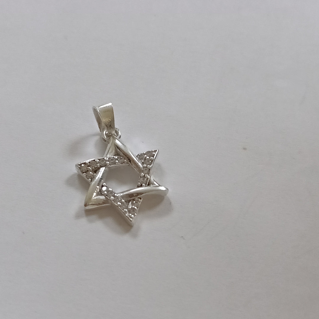 DIJE ESTRELLA DE DAVID C/CIRCONIAS PLATA .925 2.6 GR (NUEVO)
