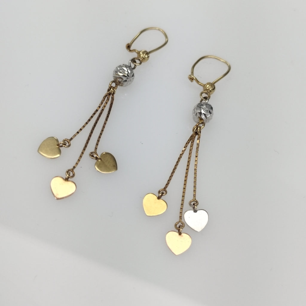 ARETES PAR ORO COMBINADO 14 K 2 GRMS (SEMINUEVO)