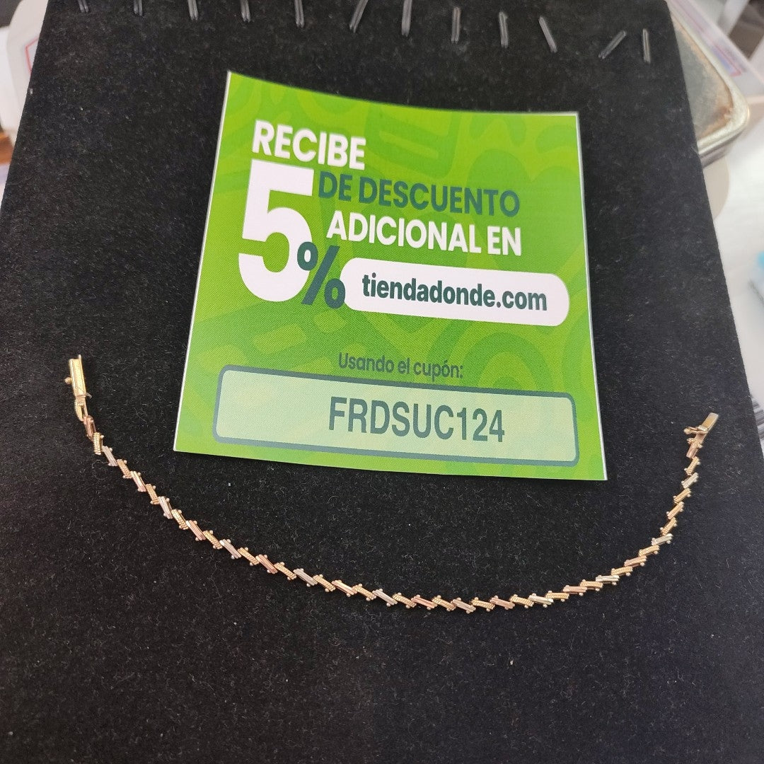 PULSERA ORO, ORO COMBINADO 14 K 6.8 GRMS (SEMINUEVO)