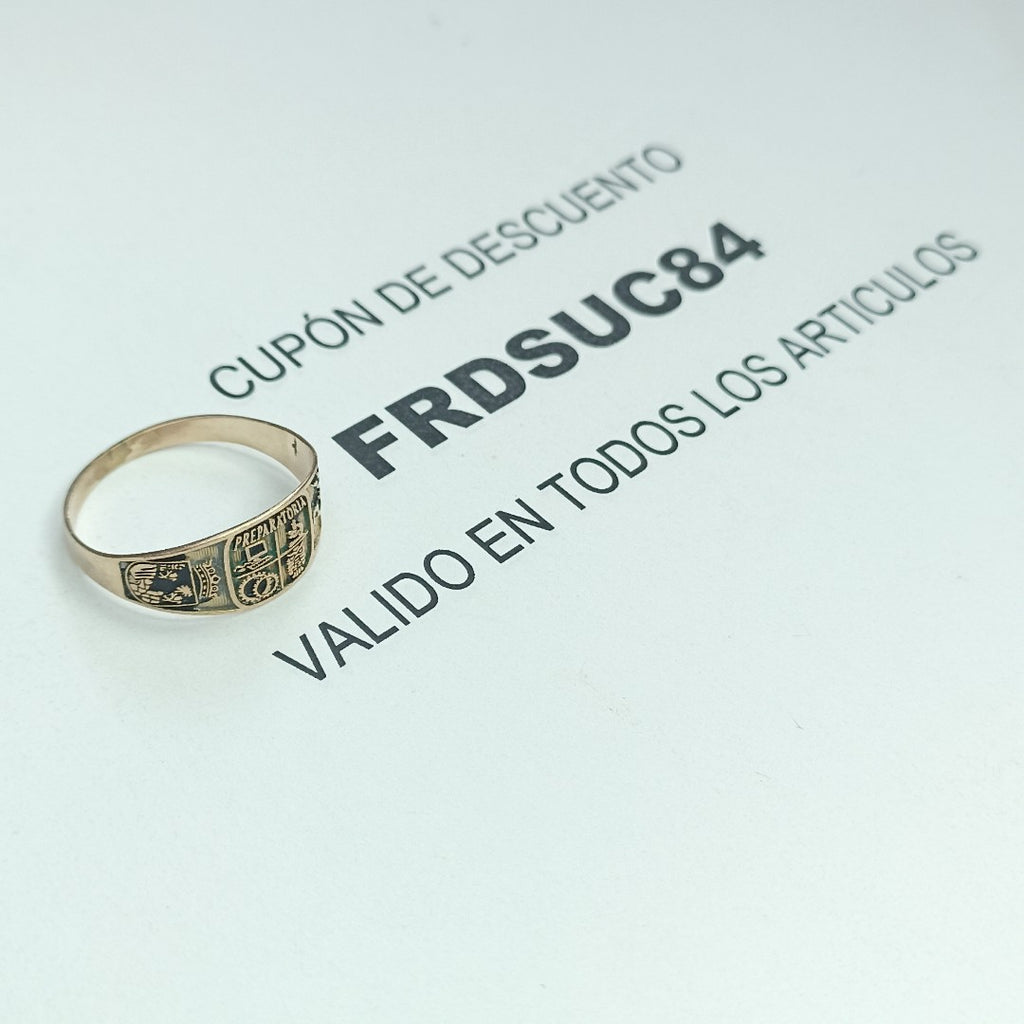 ANILLO DE GRADUACIÓN ORO 8 K 1.5 GRMS (SEMINUEVO)