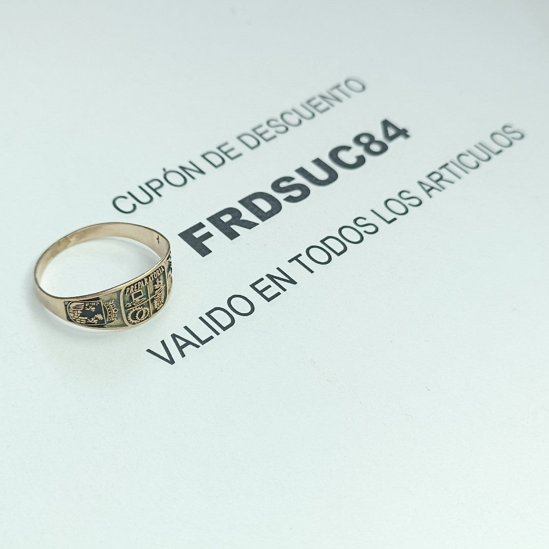 ANILLO DE GRADUACIÓN ORO 8 K 1.5 GRMS (SEMINUEVO)