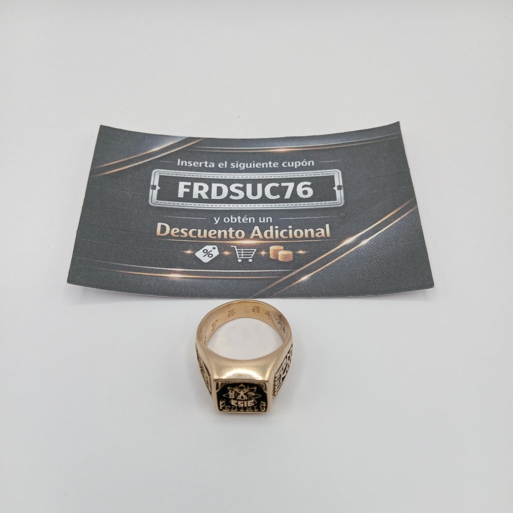 ANILLO DE GRADUACIÓN ORO 10 K 11.5 GRMS (SEMINUEVO)