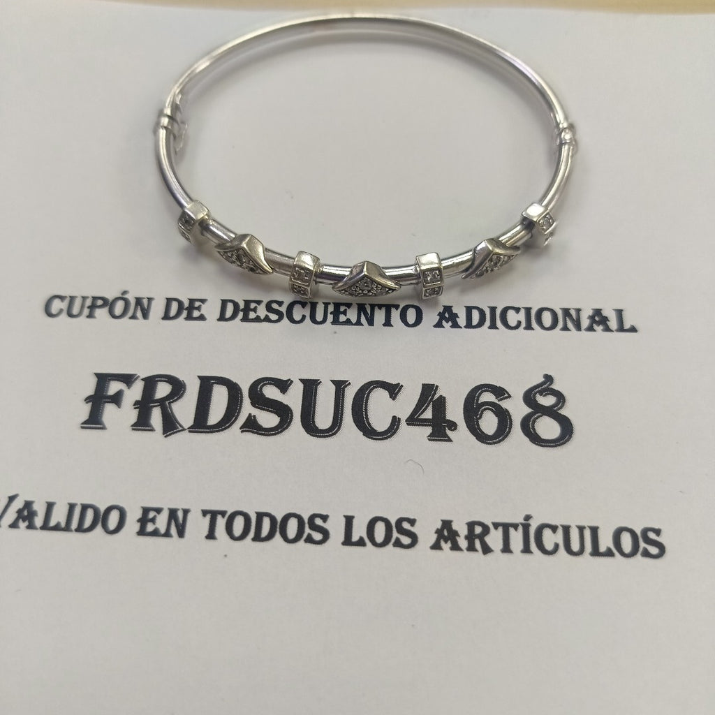 PULSERA RIGIDA ORO BLANCO 14 K 7,30 GRMS (SEMINUEVO)