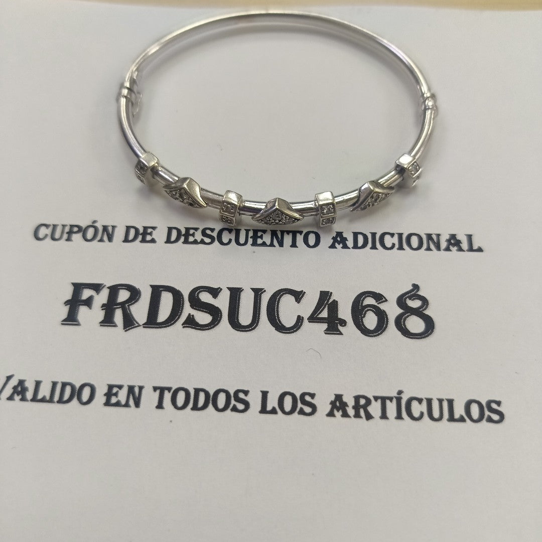 PULSERA RIGIDA ORO BLANCO 14 K 7,30 GRMS (SEMINUEVO)