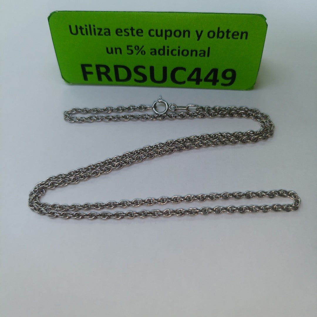 CADENA ORO, ORO BLANCO 14 K 3.3 GRMS (SEMINUEVO)