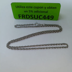 CADENA ORO, ORO BLANCO 14 K 3.3 GRMS (SEMINUEVO)