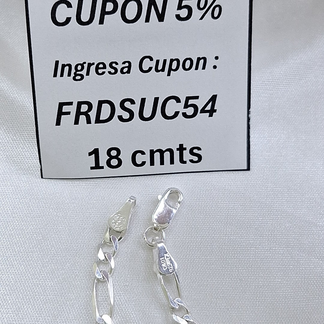 PULSERA 3X1 PLATA .925 18 CM 4.43 GR (NUEVO)