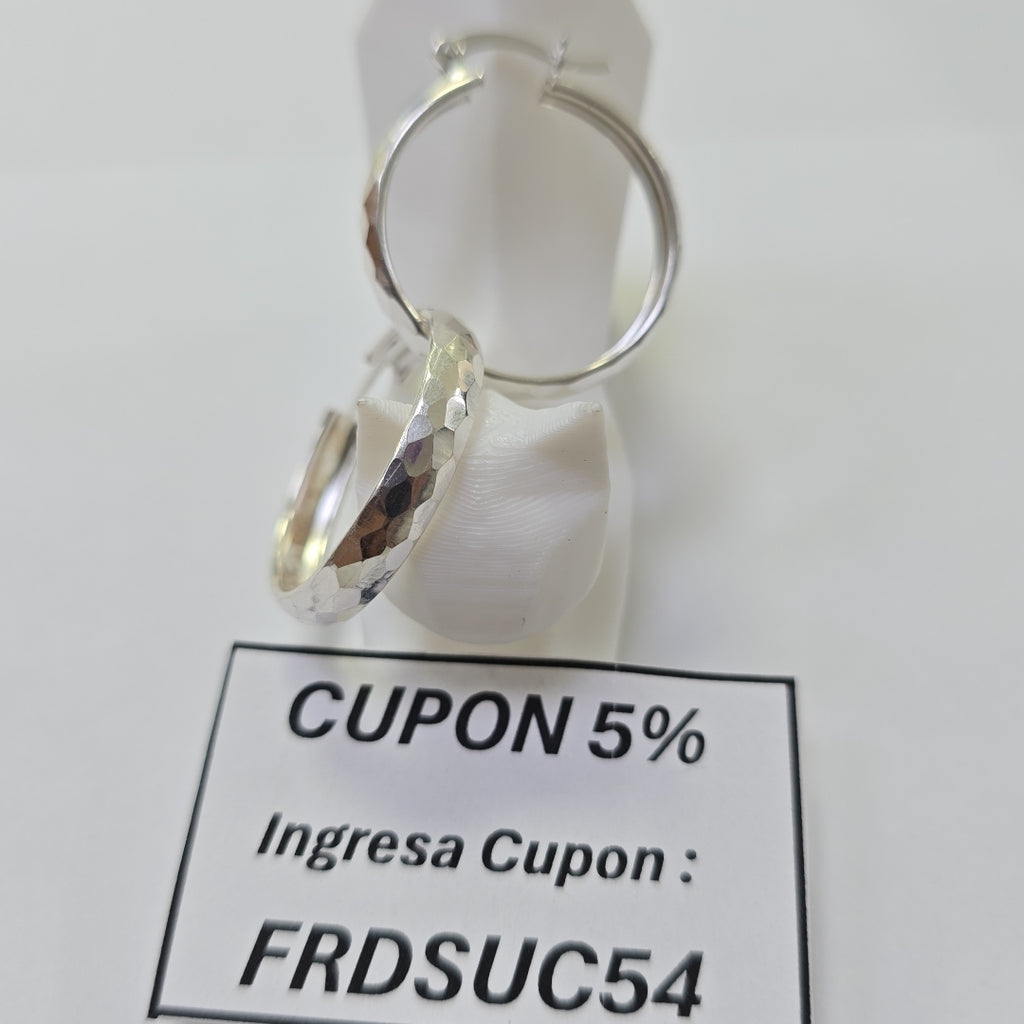 ARETES ARRACADAS FACETADAS PLATA .925 2.6 GR (NUEVO)