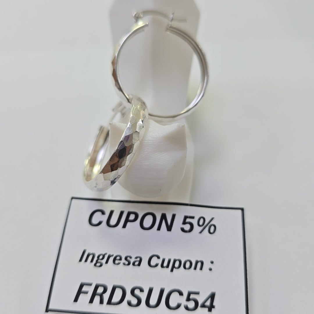 ARETES ARRACADAS FACETADAS PLATA .925 2.6 GR (NUEVO)