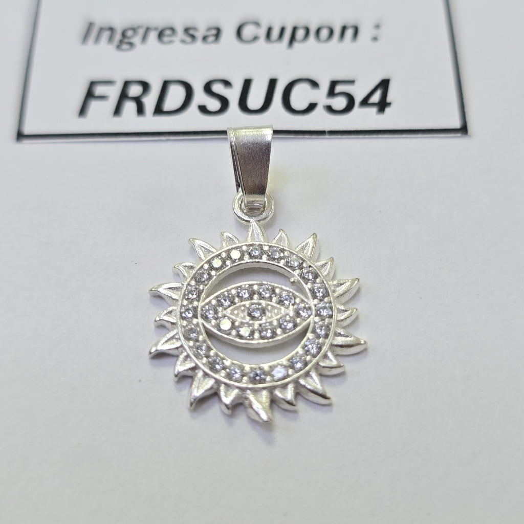 DIJE OJO MAGICO CON CIRCONIAS PLATA .925 2 GR (NUEVO)