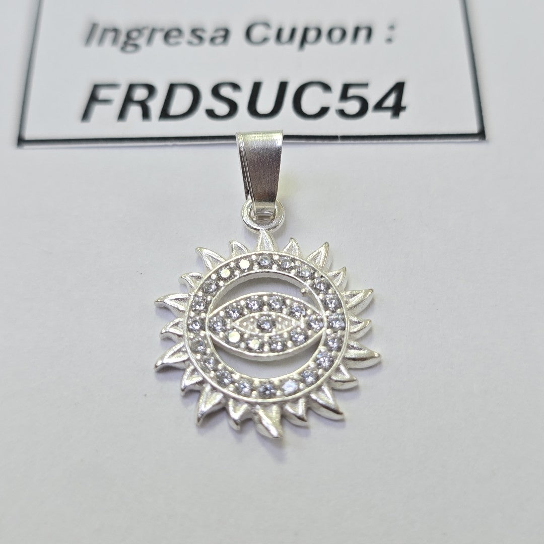 DIJE OJO MAGICO CON CIRCONIAS PLATA .925 2 GR (NUEVO)