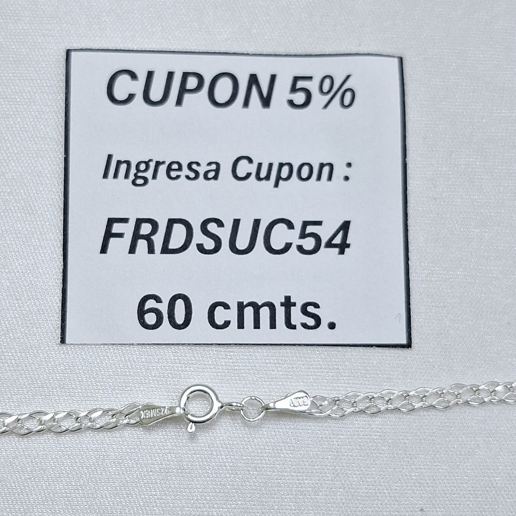 CADENA DOBLE ESLABON PLATA .925 60 CM 4.23 GR (NUEVO)