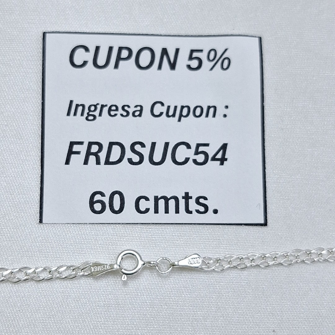 CADENA DOBLE ESLABON PLATA .925 60 CM 4.23 GR (NUEVO)